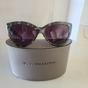 BCBGMaxAzria Women's Snakeskin Black and Purple Sunglasses
